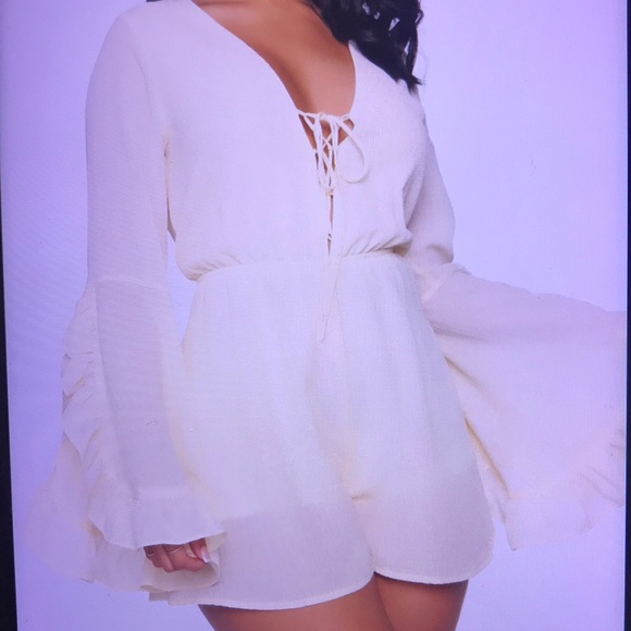 Fashion Nova Pants - NWT Fashion Nova Cream Romper XL